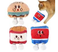 Générique Jouets pour Chats Cataire | 3 Pièces en Peluche avec Clochette - Jouets De Stimulation pour Chats | pour Chaton de Compagnie Jeu d'Intérieur Exercice Enrichissement Contre l'Ennui