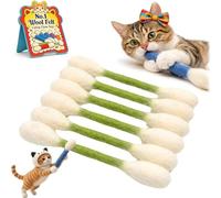 Générique Jouets pour Chats « Coton-tiges » à l'herbe à Chat - Lot de 6 Grands bâtonnets à mâcher durables pour Chatons (Dentition) et Jouets interactifs géants en Feutre (#C)