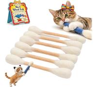 Générique Jouets pour Chats « Coton-tiges » à l'herbe à Chat - Lot de 6 Grands bâtonnets à mâcher durables pour Chatons (Dentition) et Jouets interactifs géants en Feutre (#B)
