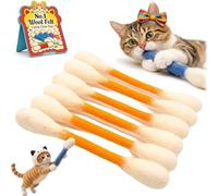 Générique Jouets pour Chats « Coton-tiges » à l'herbe à Chat - Lot de 6 Grands bâtonnets à mâcher durables pour Chatons (Dentition) et Jouets interactifs géants en Feutre (#D)