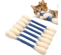 Générique Jouets pour Chats « Coton-tiges » à l'herbe à Chat - Lot de 6 Grands bâtonnets à mâcher durables pour Chatons (Dentition) et Jouets interactifs géants en Feutre (#A)