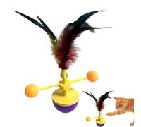 Générique Jouets pour Chats D'Intérieur - Boule Roulante avec Plumes pour Jeu De Chat,Jeu d'Éveil pour Lutter Contre l'Ennui des Chats, Interactif en Intérieur Ludique Et Amusant