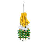 Générique Jouets pour Conure | Jeu interactif à mordiller Design Banane | Jouets d'enrichissement en Bois avec Boules et Perles | Entretien du Bec, Anti-Stress, Anti-Ennui pour perruches,