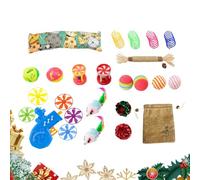 Générique Jouets pour Les Chats en Peluche,Balle Interactive D'Attaque pour Chaton avec Thème Noël | Kit De Jouets d'exercice Résistants Aux Griffures pour Chats De Toutes Tailles