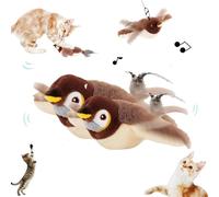 Générique Jouets pour Oiseaux et Chats, Jouets pour Oiseaux et Chats Qui gazouillent.(2X Moineau Tremblant,Sac en PVC)