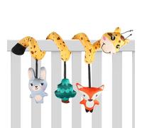 Générique Jouets pour Siège Auto,Jouets de Stimulation Contraste Élevé avec Hochet Sonore pour Siège Auto - Stimulation Sensorielle Interactive pour Divertissement Et Éveil Visuel
