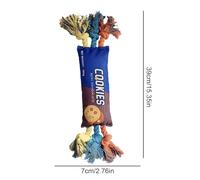 Générique Jouets Qui Couinent pour Chiens - Jouet à Mâcher Crissant en Forme de Sachet de Chips - avec Jouet à Mordre en Corde de Coton | pour Chiots Chats Maison Voyage Toutes Tailles