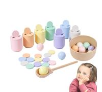 Générique Jouets Tri Couleurs - 40mm Balles Arc-en- Bois, Tasses Tri, Kit STEM Sensoriel | Activité Éducative pour Motricité Fine Plus Apprentissage Préscolaire pour De Plus De 3 Ans