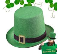 Générique Journée St Patricks Koboldhut - Green Irish Day Party Cylinder cabane avec design, accessoires de costumes drôles pour hommes femmes | Chapeau de gobelet irlandais pour le défilé de