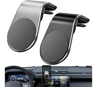 Générique Joyeloo Phone Holder, Mobile Phone Navigation Magnetic Bracket, L Type 360° Rotatable Car Phone Mount, Non-Slip Vent Clip Magnetic Phone Holder, for Any Smartphone (Silver+Black)