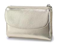 Générique Joyfullygo Wallet, Joyfullygo Unisex Pebble Leather Wallet, with Credit Card Holder, Waterproof Large and Capacity (Gold and Silver)