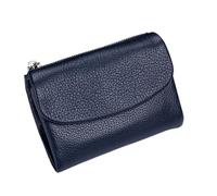 Générique Joyfullygo Wallet Unisex Pebble Leather Wallet Relevantk Womens Soft Small with RFID Anti-Theft Protection Waterproof and Large Capacity (Linen Blue) (Dark Blue)