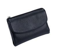 Générique Joyfullygo Wallet Unisex Pebble Leather Wallet Relevantk Womens Soft Small with RFID Anti-Theft Protection Waterproof and Large Capacity (Linen Blue) (Black)