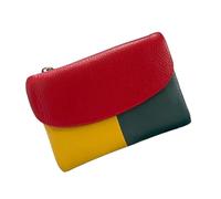 Générique Joyfullygo Wallet Unisex Pebble Leather Wallet Relevantk Womens Soft Small with RFID Anti-Theft Protection Waterproof and Large Capacity (Linen Blue) (Contrast Color - Red)