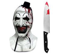 Générique Joyincoser Masque d'horreur Halloween - Masque effrayant extrême en latex deluxe de clown tueur pour cosplay, carnaval et maison hantée (B)