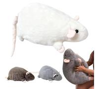Générique Jumbo Rat Plush - Chonky Rat Stuffed Animal, Realistic Cute Rats Pillow, Soft Giant Rats Plushie Realistic Pillow for Gift Birthday Home Decor (White,50 cm)