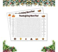 Générique Jumbo Thanksgiving Word Search Poster - Giant 36"x24" Wall Game, Fall Harvest Word Search Puzzle Poster, Large Holiday ActivityPoster for Christmas Parties & Thanksgiving (Thanksgiving*2)