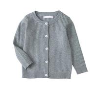 Générique Jumper Bebe Garcon,Cardigan en Tricot Rayé De Couleur Unie pour Enfants Pull pour GarçOns Filles Et BéBéS Cardigan BéBé à Col Rond (Grey 6-7 Years)