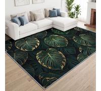 Générique Jungle Tropicale Monstera Tapis Salon 180 x 240 cm | Tapis Botanique De Luxe Moderne Feuilles Lavable Machine Antidérapant et Douce, Descente de Lit, Salle a Manger, Cuisine