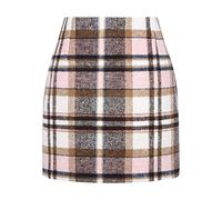 Générique Jupe à Carreaux Taille Haute pour Femmes Mini Jupes en Laine Crayon Moulantes Style élégant Confortable Tendance Automne Hiver (RD2, XXL)