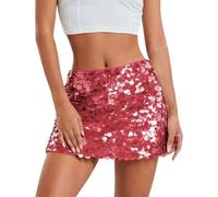 Générique Jupe à Paillettes pour Femme Jupe Short Femme Mini-Jupe Extensible Moulante Scintillante Costume De Carnaval PéTillant pour Club Et NoëL