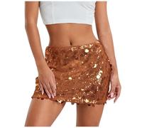 Générique Jupe à Paillettes pour Femme Mini-Jupe Extensible Moulante Scintillante Costume de Pétillant pour Club, Festival, Soirée Dansante