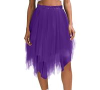 Générique Jupe Carnaval Femme Soiree Tulle Princesse Hippie Tutu Femme Deguisement Sequin Longue Paillettes Multicolore Jupe Sequin Steampunk Danse Malefique Costume Lutin Adulte Adapté À FêteXXL