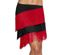 Générique Jupe Courte asymétrique à Franges Style bohème Fluide avec Taille élastique Coupe trapèze Parfaite pour Occasions décontractées et festives (Watermelon Red, L)