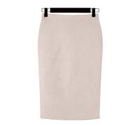 Générique Jupe Crayon Femme Jupe crayon mi-longue en daim multicolore for femme, jupe moulante basique for printemps et été(Beige,XL)