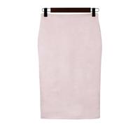 Générique Jupe Crayon Femme Jupe crayon mi-longue en daim multicolore for femme, jupe moulante basique for printemps et été(WHITE,L)