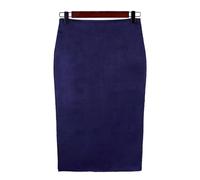 Générique Jupe Crayon Femme Jupe crayon mi-longue en daim multicolore for femme, jupe moulante basique for printemps et été(Blue,M)