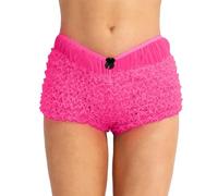 Générique Jupe Culotte Femme Style Mini Dentelle Décolleté Bas Ourlet Asymétrique Volanté Effet Flare Léger Séduisant Shorty pour sous-vêtement ou Layer(Watermelon Red, M)