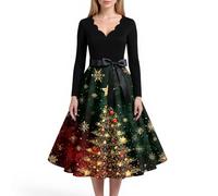Générique Jupe de Noel Femme, Pere Soirée Doree Noir Hiver Vetement Fête Paillettes Costume Vêtements Nuisette Renne Tenue Reveillon Femme, Robe Pull de Noel, Rouge Robe Sequins, XXL