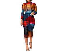 Générique Jupe DéContractéE Femmes 3PCS Crop Top Jupe Courte Ensemble avec Imprimé Tropical Sheer Mesh Bodycon Long Dress