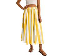 Générique Jupe d'été rayée Femme Coupe trapèze Fluide avec Ceinture élastique Confortable pour Sorties décontractées