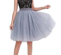 Générique Jupe en Tulle Femme, Adulte Jupe Tutu 3 Couches, RéTro AnnéEs 80 FêTe Halloween Carnaval Costume, Accessoire Fluo Danse Habiller SoiréE Jupette Danse Classique Princess