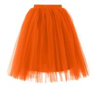 Générique Jupe en Tulle Femme - Costume Carnaval ; Tutu Femme, Deguisement Adulte Carnaval Robe Princesse, Steampunk Slim Fit Jupes Glamour Chic - Music Festival Costume Safran XL