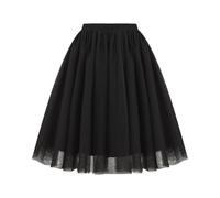 Générique Jupe en Tulle Femme - Costume Carnaval ; Tutu Femme, Déguisement Carnaval Robe Princesse Adulte, Robe Médiévale Vintage Jupes Mode Slim Fit - Music Festival Costume Noir S