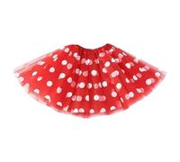 Générique Jupe en Tulle,Jupe Mini éLéGante à Pois Style Ballet avec Tulle Superposé IdéAle pour La Danse Les Spectacles Et Les FêTes (Red One Size)
