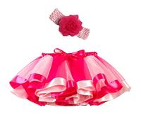 Générique Jupe en Tulle pour Filles Multicolor Couleur Filles Enfants Tutu Party Dance Ballet Toddler Baby Costume Jupe + Bandeau Ensemble pour Le Carnaval fête
