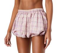 Générique Jupe Évasée à Carreaux Féminine pour Style Décontracté Taille Basse Coupe Ample Ourlet Volanté Mini Robe (Watermelon Red, L)