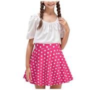 Générique Jupe Évasée Danse Jupe pour Enfants Vintage à imprimé à Pois pour Filles Sweats Graphiques pour Filles Vintage