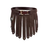 Générique Jupe Femme à Franges en Simili Daim - Style Rétro Renaissance, Médiévale, Viking et Romaine, Ceinture Ajustable, pour Carnaval, Événements Thématiques et Costumes