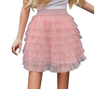 Générique Jupe Femme Transparente Multicolore en Style Gâteau Longueur Courte Taille Haute Élégante A (S)