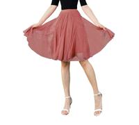 Générique Jupe Haute Genou Plissée Longueur Jupe Dansante Femme Adulte Mi Longue Douce Et Fluide Danse en Tulle Cinq Cent Quarante Degrés Deux Couches Cinquante Deniers Maille Une Couche Doublure 4