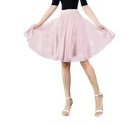 Générique Jupe Haute Genou Plissée Longueur Jupe Dansante Femme Adulte Mi Longue Douce Et Fluide Danse en Tulle Cinq Cent Quarante Degrés Deux Couches Cinquante Deniers Maille Une Couche Doublure