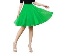 Générique Jupe Haute Genou Plissée Longueur Jupe Dansante Femme Adulte Mi Longue Douce Et Fluide Danse en Tulle Cinq Cent Quarante Degrés Deux Couches Cinquante Deniers Maille Une Couche Doublure