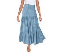 Générique Jupe Longue Boho Femme Haute Élastique avec Cordon de Serrage Décontracté pour Une Élégante et Confy (Light Blue, M)
