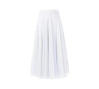 Générique Jupe Longue en Tulle pour Femme, Taille Haute Élastique, Coupe Trapèze, Jupe Tutu À Volants en Résille Fluide, Élégante Robe Plissée Fluide À Ourlet Large pour Soirée Ou Au Quotidien, Blanc