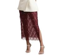 Générique Jupe midi Scintillante à Sequins avec Fente latérale et empiècement délicat pour Une élégante et raffinée (L)